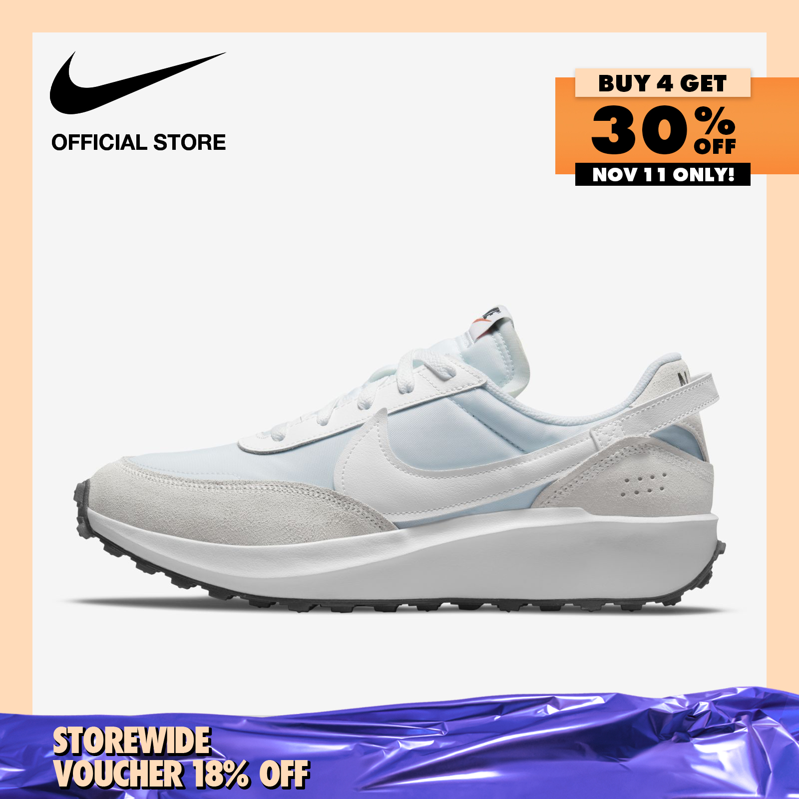 Nike Men's Waffle Debut Shoes - White
