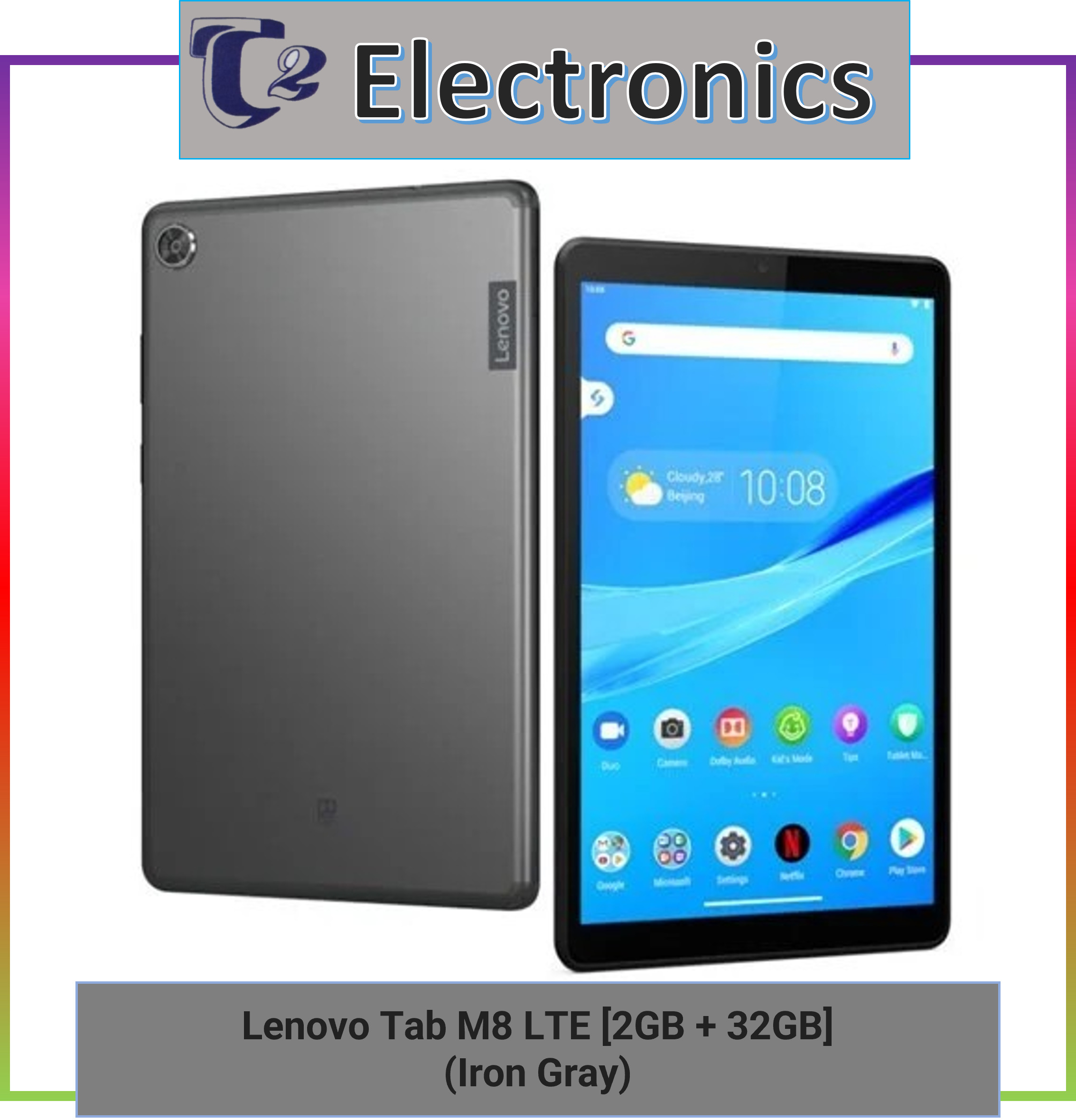Lenovo Tab M8 HD TB-8505X | ZA5H0048SG | 8inch HD IPS 1280*800 | 2GB RAM | 32GB ROM | 4G LTE - T2 Electronics