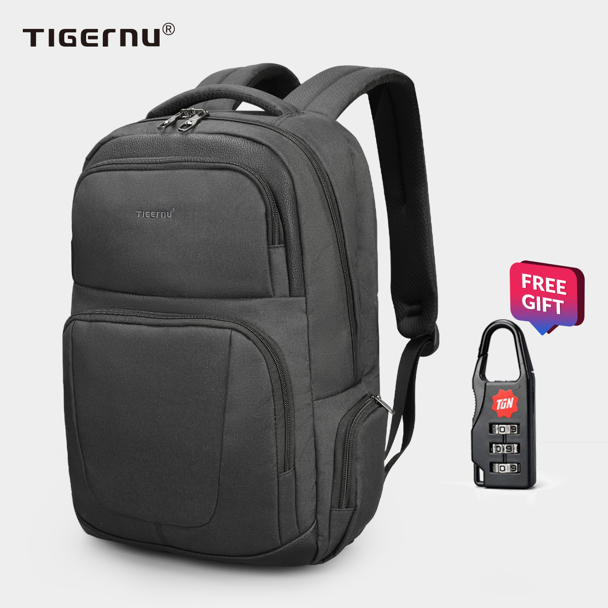 Backpack travel bag Tigernu Casual Mne USB Charging Anti-theft Backpack School Bag for Teens Laptop Backpack for 15.6 Laptop - intl