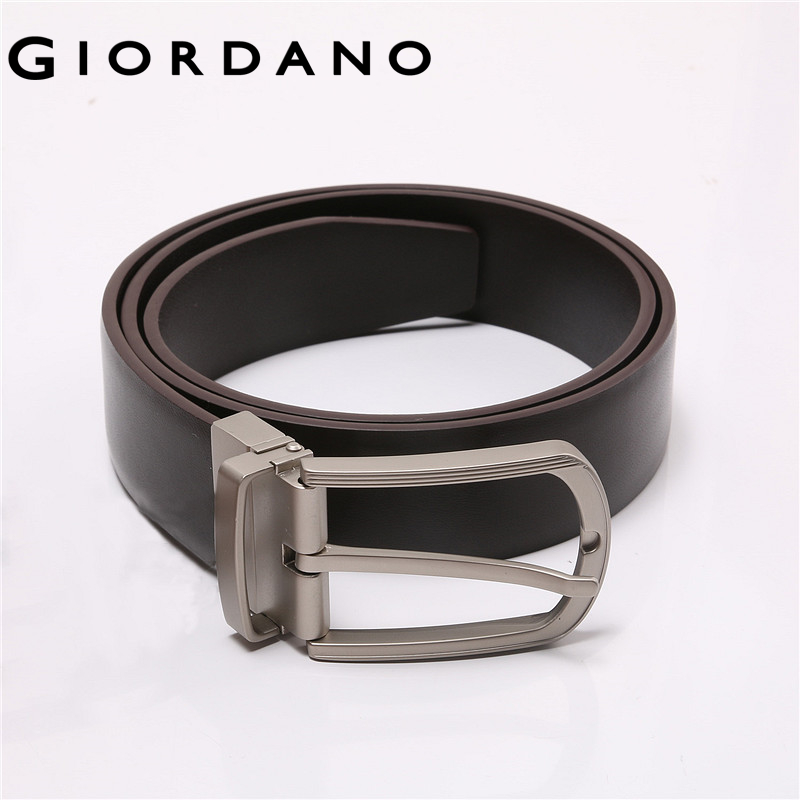 Giordano Men Belts Durable Waterproof Solid Belts Bright Smooth Split Leather Metal Buckle Fashion Belts Free Shipping 76132521