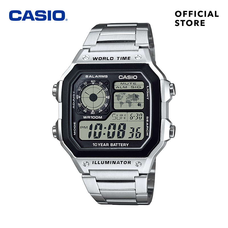 CASIO GENERAL AE-1200WHD-1AVDF Black Stainless Steel Band