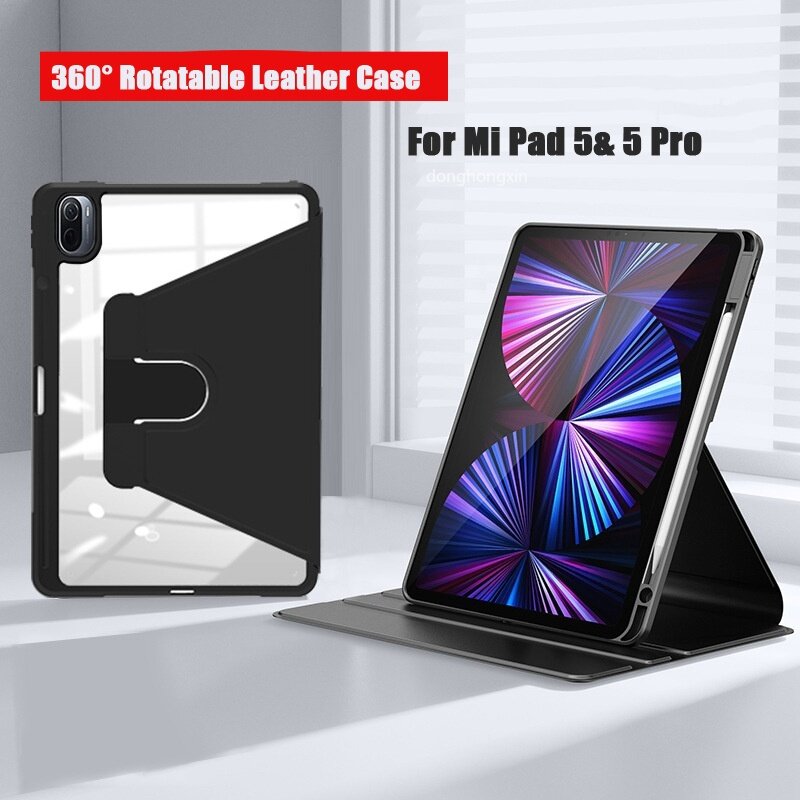 Magnetic Separation Case Cover for Xiaomi MiPad 5 Pro 2021 Clear Hard Acrylic Flip Stand Protective Detachable Back Cover
