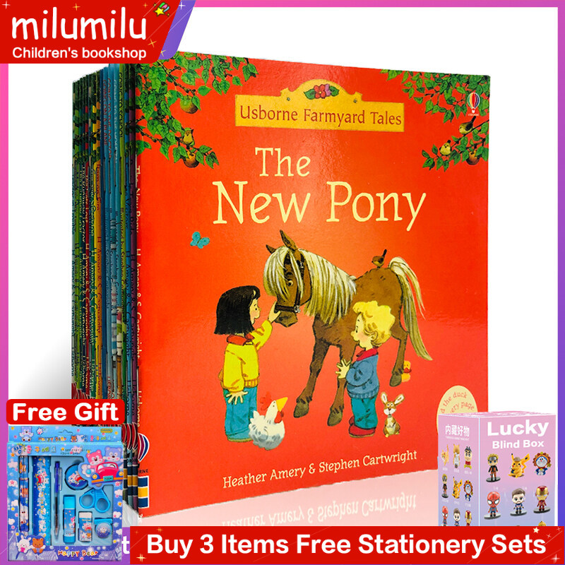 milumilu 20Pcs Usborne Children Popular Book Farmyard Colouring Tales English Story Book for Kids