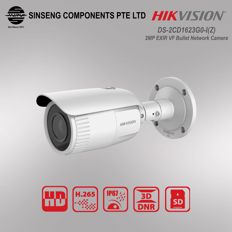 Hikvision DS-2CD1623G0-IZ 2MP EXIR Varifocal Bullet CCTV Network IP Camera
