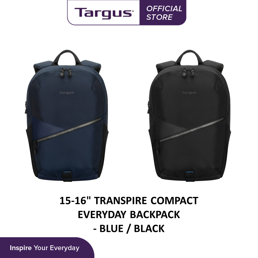 Targus 15-16" Transpire Compact Everyday Backpack (Black / Blue) ***FREE LAPTOP SLEEVE - TSS94804EU-50 (FOC)***