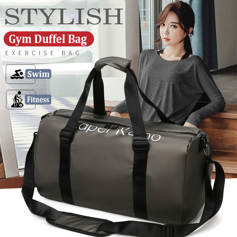 Durable Gym Bags Scratch Resistant Waterproof Sport Bag Fitness Bags Duffel Bag with Shoe Compartment Unisex Weekender Bag