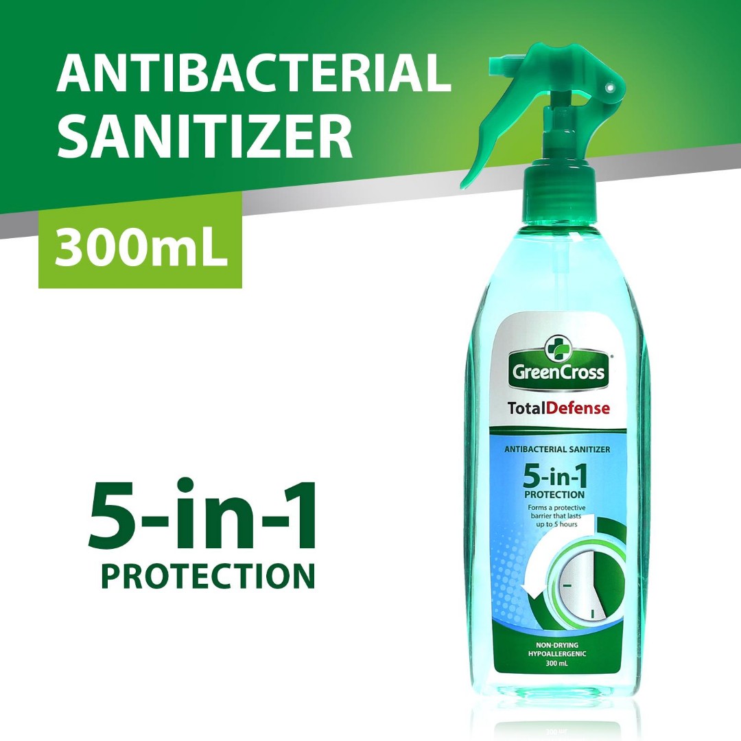 Green Cross Total Defense 5-in-1 Protection Antibacterial Sanitizer Spray 300ml x 2