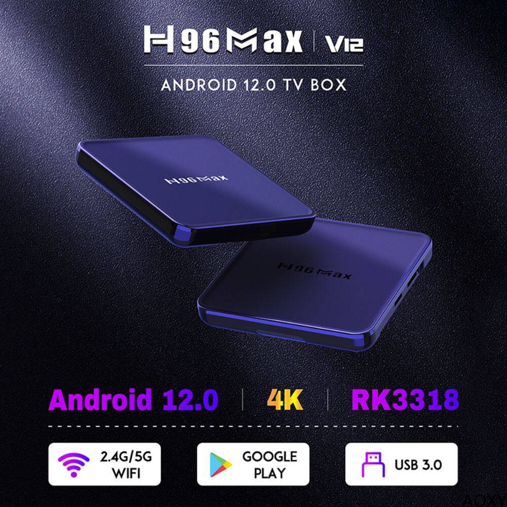 100% Original H96 Max V12 Android 11.0 Smart TV Box 4K HD RK3318 Quad Core Cortex A53 Support 2.4G+5G Wifi Bluetooth 4GB 32GB 64GB Brand New H96max Hot Selling Set Top Box【AOXY】