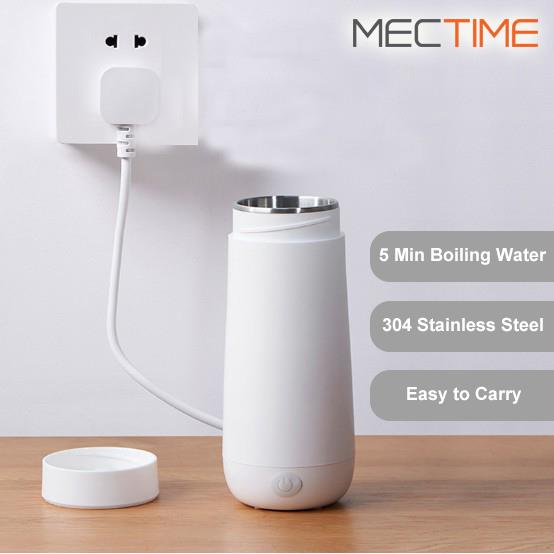 ☏℗  Portable Electric Kettle Travel 350ML Stainless Steel Water Boiler Keep Warm for Coffee Tea Electric Bottle Cup White Green 便携电热壶 电热杯