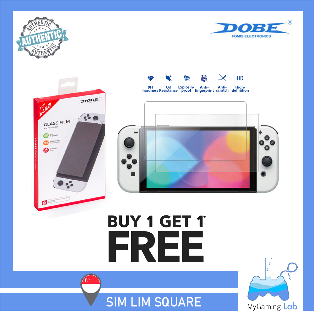 ★1+1★ DOBE 9H Switch OLED Tempered Glass Screen Protector/ Anti-fingerprint Glass Film
