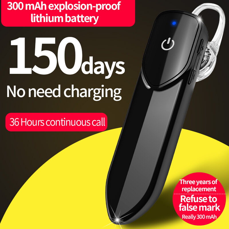 【Ready Stock】VITOG V19 TWS Single Ear Bluetooth Earphone with Mic, HIFI Stereo Long Standby Business Handsfree HD Call Bluetooth Headset For Samsung Xiaomi Huawei iphone Oppo ViVo Mobile Phone/Laptop/