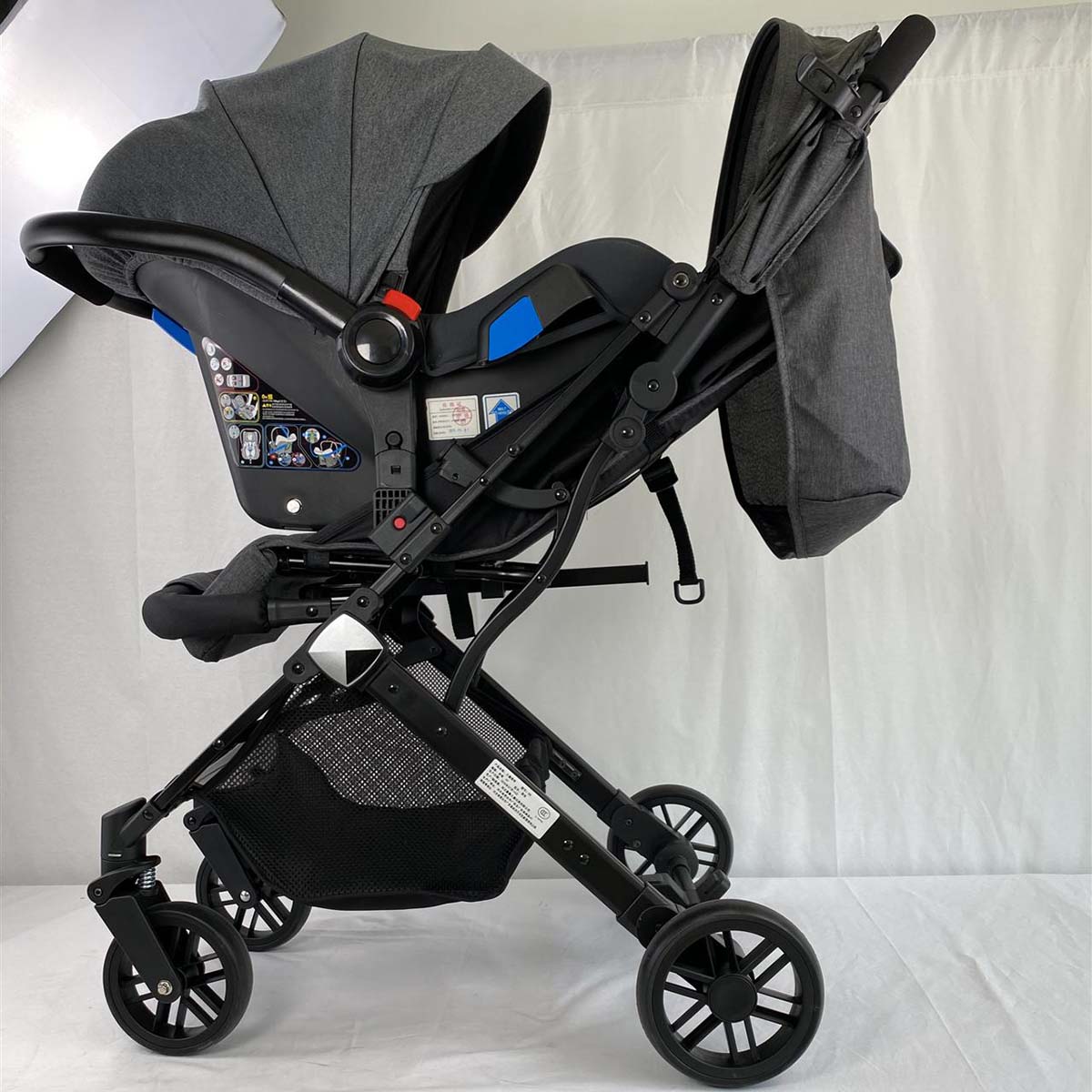 Travel System Includes Lightweight Stroller and Infant Car Seat, Parent Storage, Compact Fold