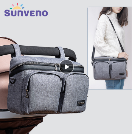 SUNVENO Diaper Bag For Baby Stuff Nappy Bag Stroller Organizer Baby Bag Mom Travel Hanging Carriage Pram Buggy Cart Bottle Bag