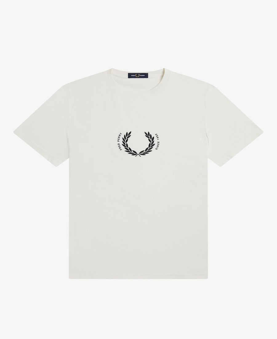 Fred Perry M4583 Circle Branding T-Shirt (Snow White)