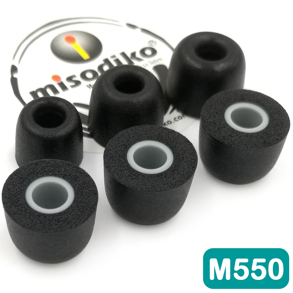 misodiko Memory Foam Earphone Isolation Sports Earbuds Tips, Suitable for Jaybird X4, X3, X2, BlueBuds X, Run, Freedom F5, Replacement Secure Fit Eartips - M550 (Large, 3-pairs)