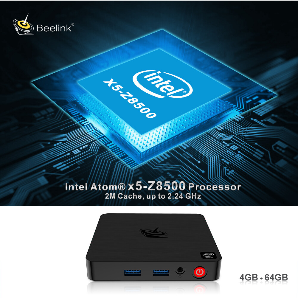 Findarling T4 pro Intel Apollo Lake Processor N3350 Mini PC Genuine Windows 10 Mini PC 4K HTPC With 4GB RAM 64GB ROM, USB 3.0, 2*HD-MI Dual Display 5G wifi win10 Computer Desktops