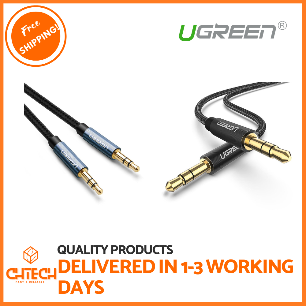 UGREEN 3.5mm Audio Cable, Stereo Auxiliary AUX Cord Gold-Plated Male to Male Braided Cable for Car, Home Stereos