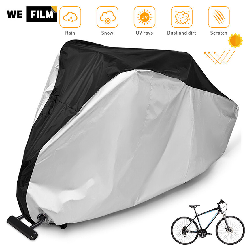 WEFILM Motorcycle Cover Outdoor Waterproof Bike Cover Rain Sun UV Dustproof Windproof With Keyhole Suitable for Mountain Bikes Motorcycle