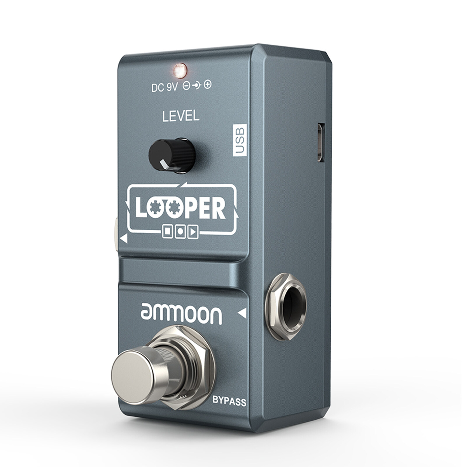 AP-09 Nano Loop Electric Guitar Effect Pedal Looper True Bypass Unlimited Overdubs 10 Minutes Recording with USB Cable
