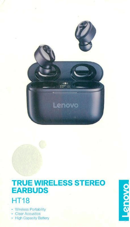 Lenovo HT18 Wireless BT Headphone In-ear Sports Earbuds HiFi Sound Quality Sweatproof Noise Reduction Headphone Made under License