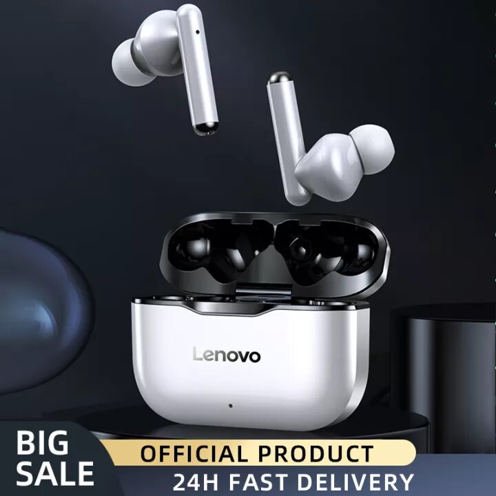 Lenovo LP1 TWS Wireless Earphone BT5.0 Bluetooth Earphones with Dual Diaphragms Dual Hosts IPX4 Waterproof with Mic Touch Control Fast Charge TWS Earbuds
