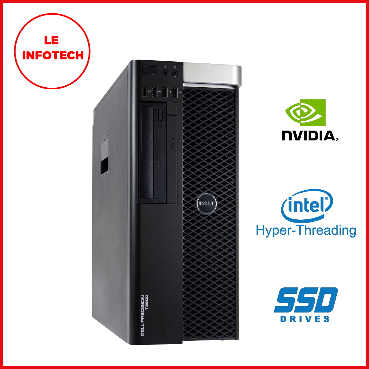 3D CAD Dell Precision Workstation T3600 Intel Xeon 4-Core E5-1620 3.6GHz 32/64GB DDR3 512GB SSD Nvidia K620 2GB Win 10 Pro 30 Days Warranty Used - LeInfotech