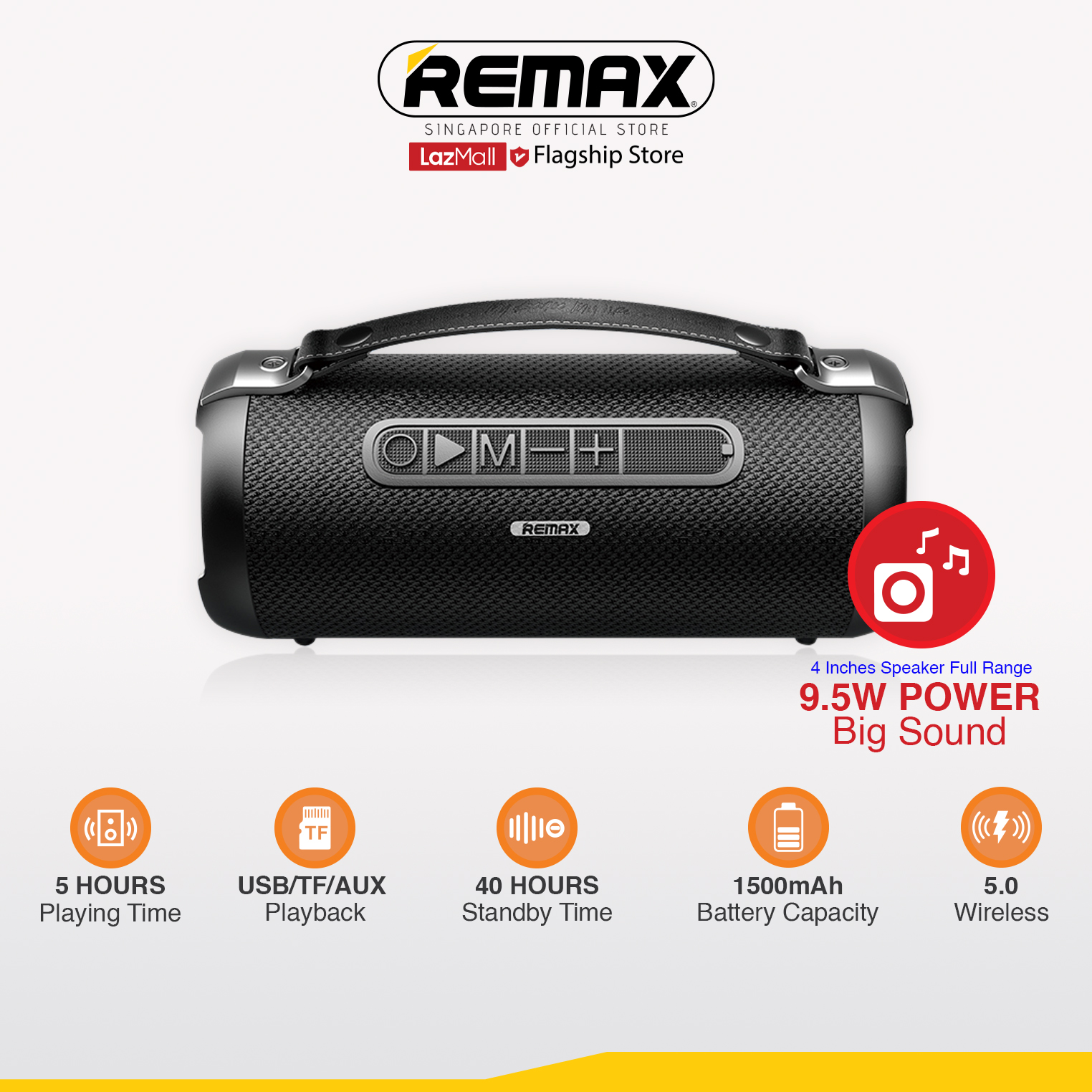 [Remax Audio] RB-M43 Gwens Series Outdoor V5 Wireless Multifunctional Use Bluetooth Portable Wireless Speaker with USB and TF Card