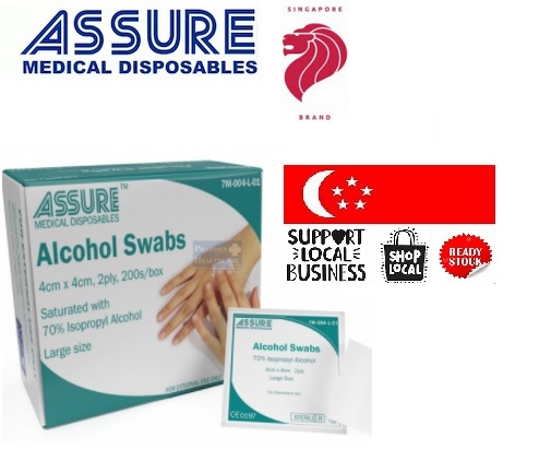 Assure Alcohol Swab Large Sterile 4Cmx4Cm 2Ply (200pcs/Box)