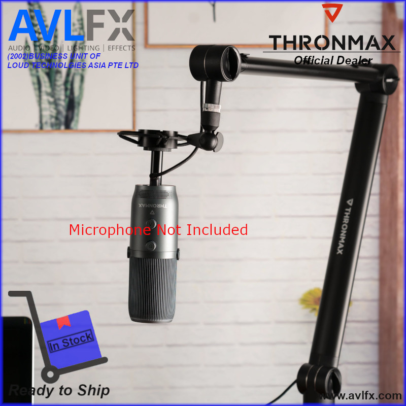 [OFFICIAL DEALER] Thronmax Zoom S3 Premium Studio Broadcast Microphone Boom Arm - Compatible with most mics incl Blue Yeti
