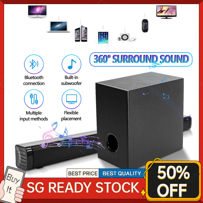 Wireless Bluetooth Soundbar With Subwoofer AUX HDMI Optical Input USB Drive Sound bar Speaker