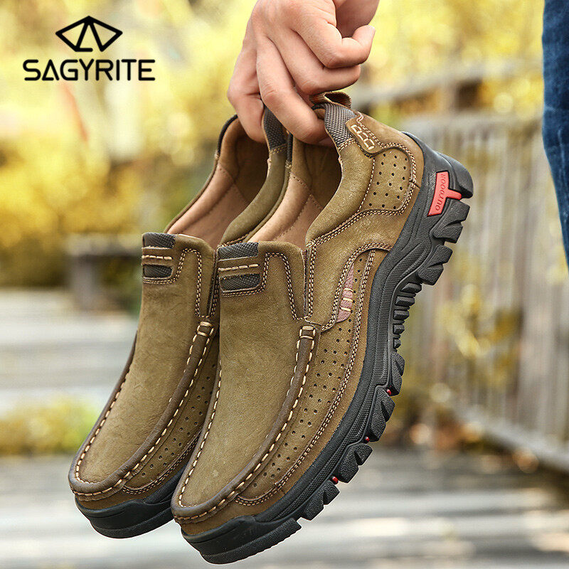 Big Size 38-48 Men Shoes 2020 Genuine Leather Shoes Casual Men's Shoes Man Shoes Leather Casual Shoe Outdoor Hiking Shoes for Men Sports Shoes for men