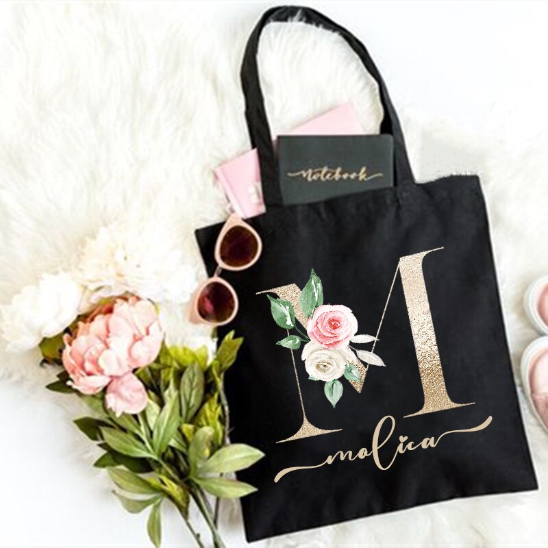 ?Free Add Customize Name? Personalized Custom Name Tote Bag Teacher Handbag Girls Shoppingbag Bridal Shower Party Mother's Day Gifts