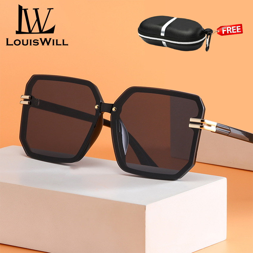LouisWill Women Sunglasses Unisex Fashion Sunglasses UV400 Eyes Protection Sunglasses Ladies Sunglasses Full Frame Glasses Female Eyewear Driving Travel Sunglasses Retro Sunglasses