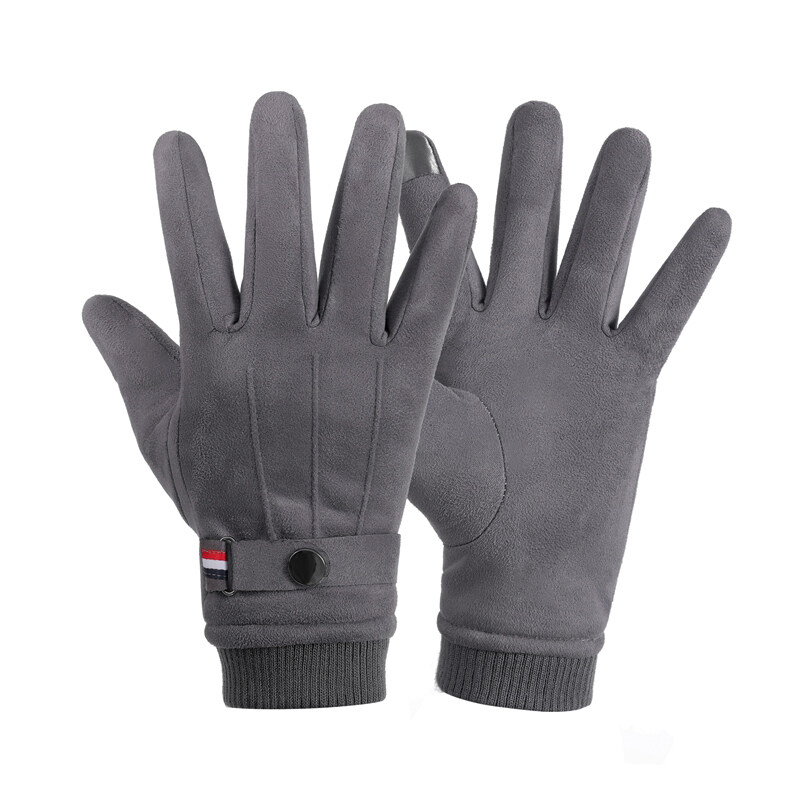Suede Men Gloves Winter Touch Screen Windproof Driving Guantes Thick Cashmere Anti Slip Outdoor Male Gloves