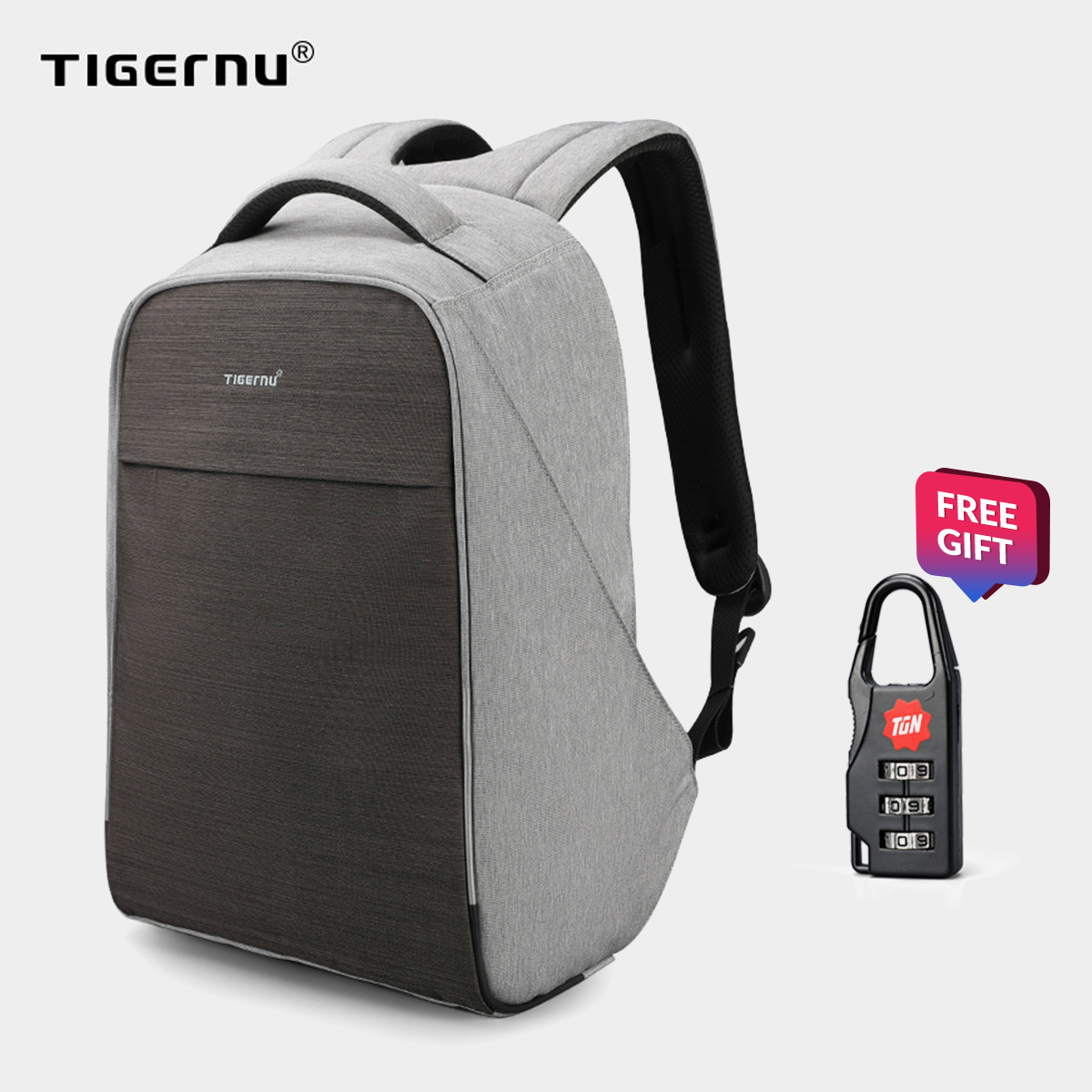 New arrival Tigernu Anti theft Fit for 15.6 Laptop Backpack Reflevtive Strip Splashproof    Mochila Men bag school backpack