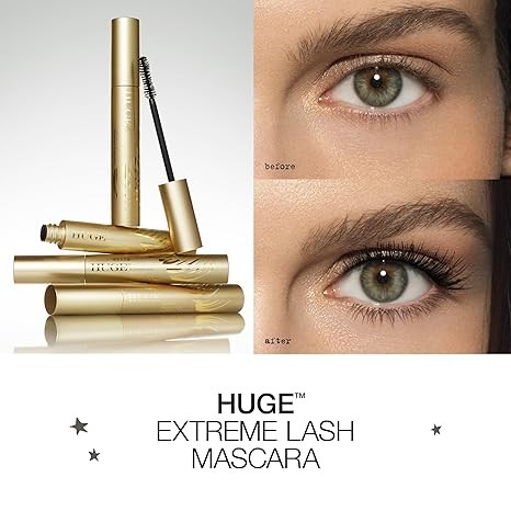 stila HUGE Extreme Lash Mascara, Intense Black | Volume, Full Length, Curl, Lift, No Clump, Crunch or Smudge | Lightweight, Long-Lasting Buildable Eye Makeup Formula | 0.44 Fl. Oz.